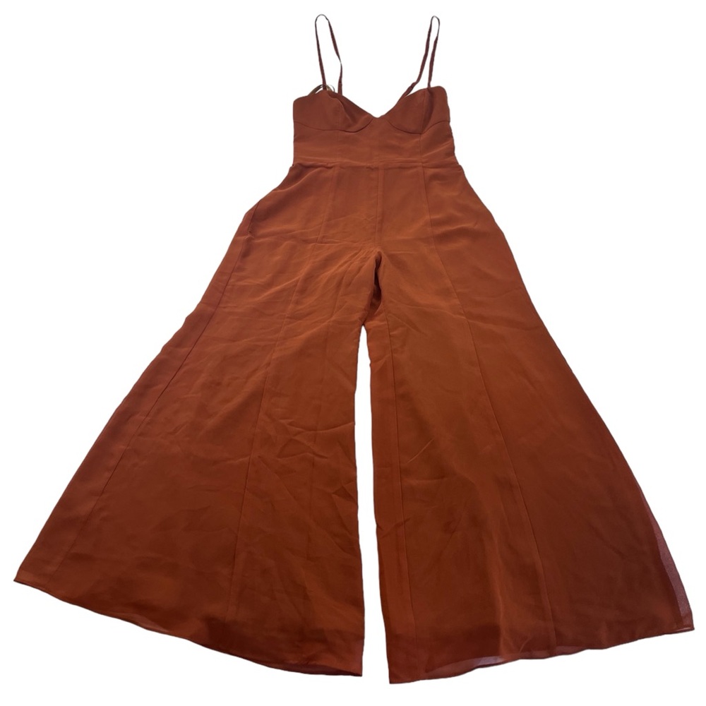 Fame and Partners Terracotta Wide-Leg Jumpsuit